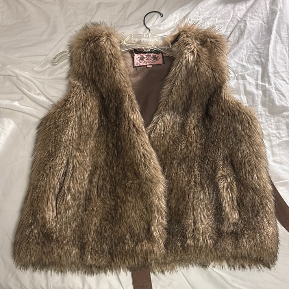 Vintage Juicy Couture Faux Fur Vest - Brown